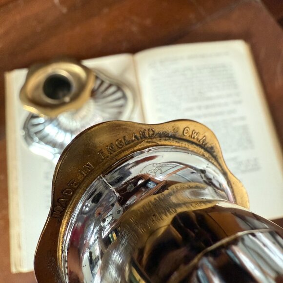 Vintage Silver Plated Candle Holders | Made in England E.P. Zinc | - Picture 7 of 8